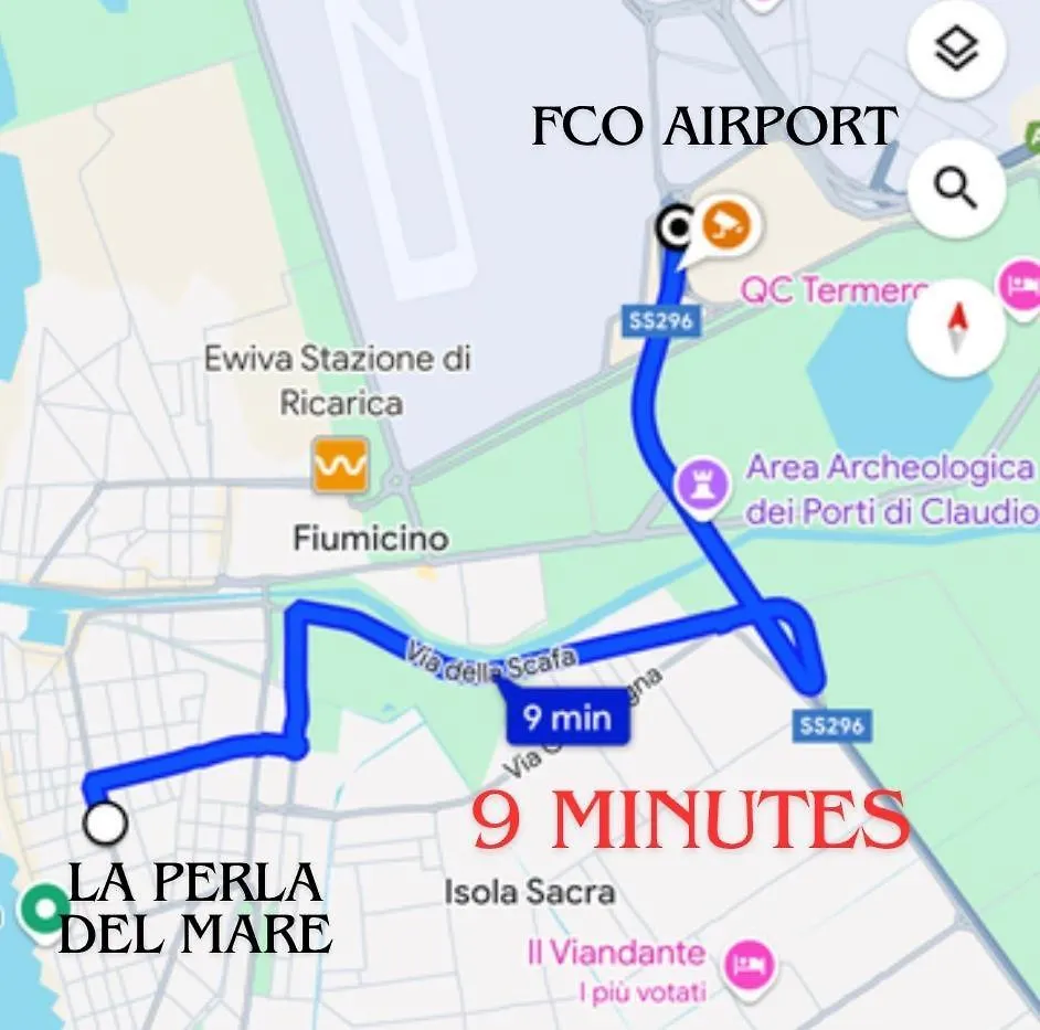 La Perla Del Mare - 9 Minutes From Fco Airport - Free Wifi E Netflix Apartment Fiumicino 0*,